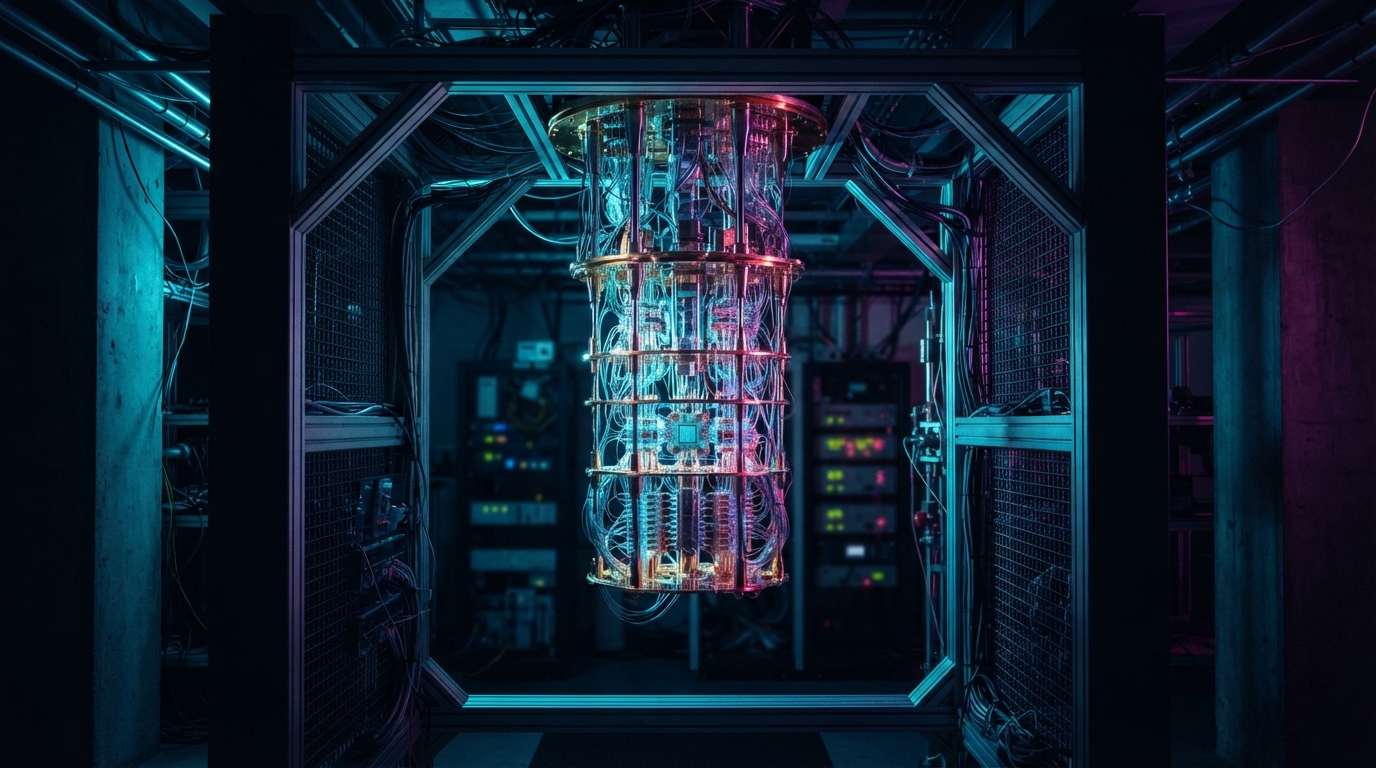 Editorial illustration for Four Interlocking Walls: Why Scaling Quantum Computers Beyond 100 Qubits Is a Systemic Problem, Not a Parts Count
