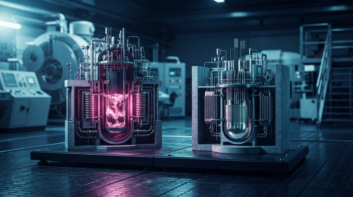 Editorial illustration for Molten Salt vs. Sodium-Cooled Fast Reactors: A Design and Safety Comparison